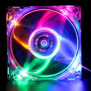 VENTILADOR CPU LUZ LED RGB 8CM- 12V