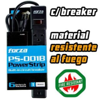 REGLETA 6TOMAS C/BREAKER RESISTENTE AL FUEGO FORZA