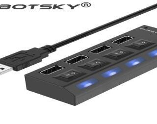 REGLETA USB 2.0 HUB CON INTERRUPTOR 4 PUERTOS