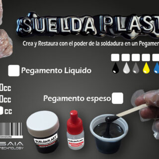 Pegamento epoxico SueldaPlast para reparacion de bisagras y carcasas plasticas de Laptos rotas