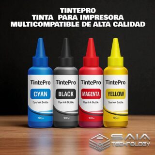 TINTA PARA IMPRESORA TINTEPRO INK CMYK MULTICOMPATIBLE 664 544 504 GT51GT52 GT53 190-Photoroom